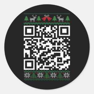 Funny Qr President Trump Dancing Code Ugly Christm Classic Round Sticker