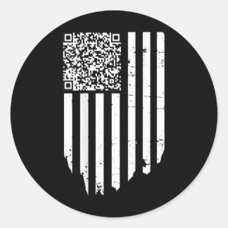Funny Qr Scan Code President Trump 4547 Trump Danc Classic Round Sticker