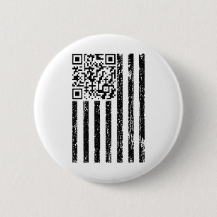 Funny Qr Scan Me President Dancing Code Usa Flag _ 6 Cm Round Badge