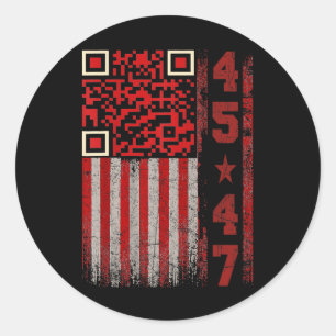 Funny Qr Scan Me President Trump 4547 Trump Dancin Classic Round Sticker