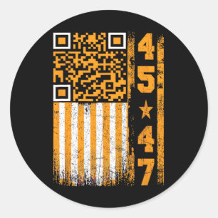 Funny Qr Scan Me President Trump 4547 Trump Dancin Classic Round Sticker