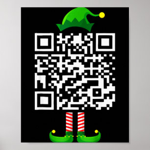 Funny Qr Trump 45_47 Elf Trump Dancing Code Elf Ch Poster