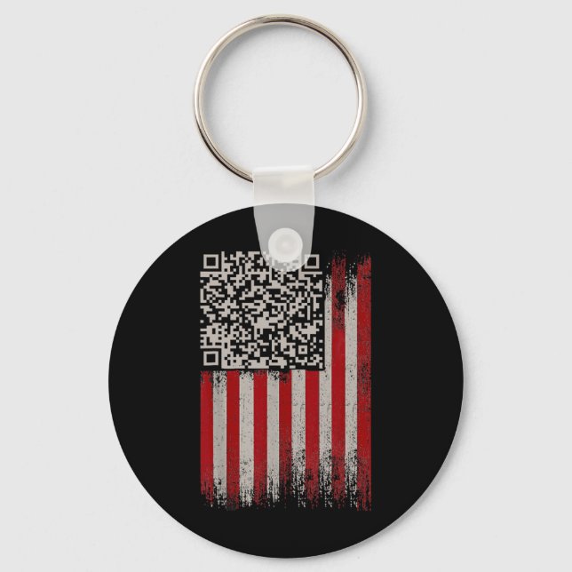 Funny Qr Trump Dancing Dance Code 1  Key Ring (Front)