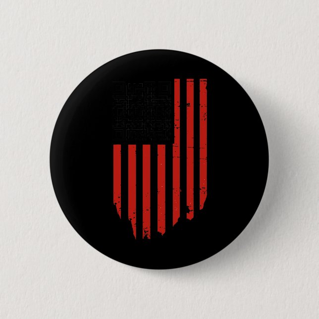 Funny Qr Trump Dancing Dance Code Red And White  6 Cm Round Badge (Front)