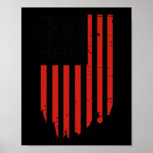 Funny Qr Trump Dancing Dance Code Red And White Poster