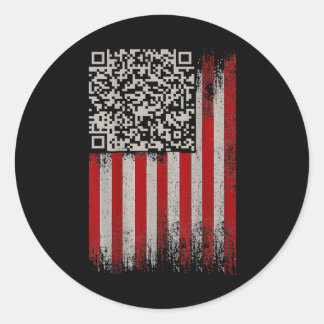 Funny Qr Trumps Dancing Dance Code  Classic Round Sticker