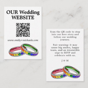 🌈 Funny QR Wedding Website Intertwined in Pride Enclosure Card
