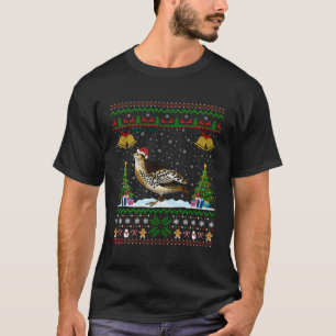 Funny Quail Bird Xmas Gift Santa Hat Ugly Quail Ch T-Shirt