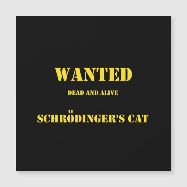 Funny Quantum Joke: Schrödinger’s Cat on the Loose (Front)