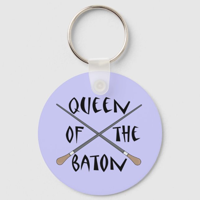 Funny Queen of the Baton Conductor Gift Key Ring (Front)