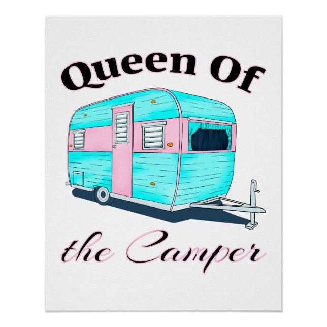 Funny Queen Of The Camper RV Poster (Front)