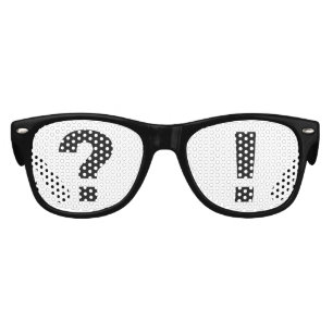 Funny question mark exclamation point silly fun  kids sunglasses