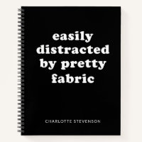 Funny Quilter Fabric Quote Personalised Name Black