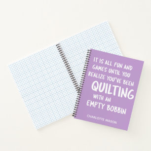 Funny Quilter's Quilting Quote Personalised Graph Notebook