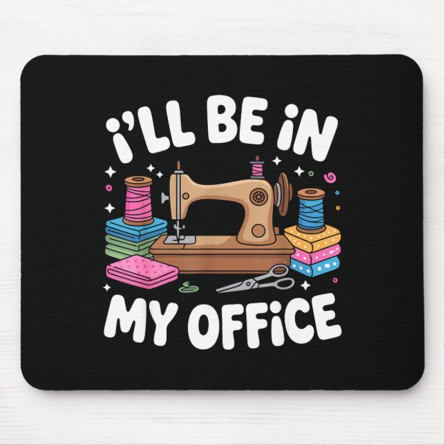 Funny Quilting Art For Men Women Cat Quilt Sewing  Mouse Pad (Front)