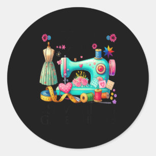 Funny quilting art for women quilting sewing lover classic round sticker