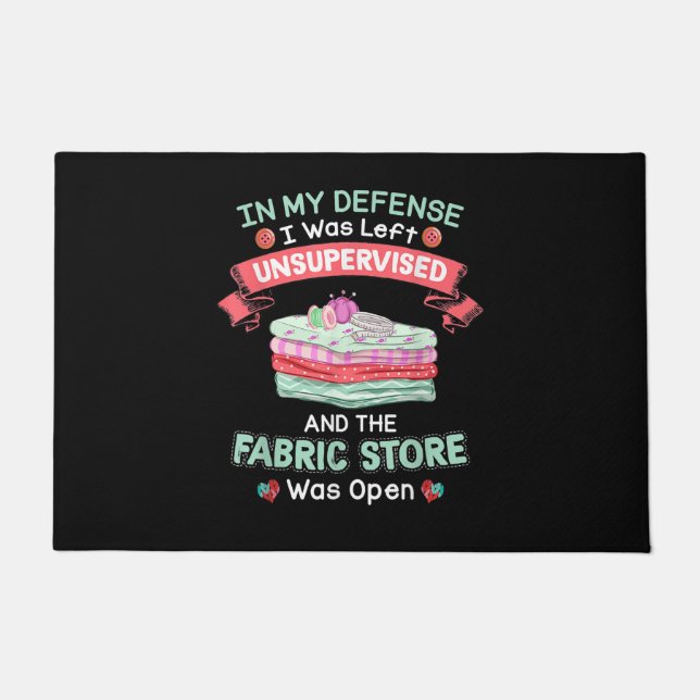 Funny Quilting Fabric Quilters Doormat (Front)