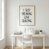 Funny Quilting Love Saying Quilters Black White