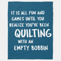 Funny Quilting Problems Quote for Quilters in Blue