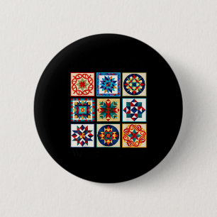 Funny Quilting Sewing Make A Quilt Patterns Quilte 6 Cm Round Badge