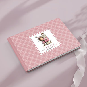Funny quirky dusty pink girl 2nd birthday guest book