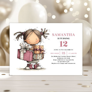 Funny Quirky Girl Birthday Invitation Printable 