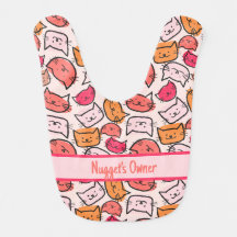 "Funny Quirky Personalised Hot Pink Hand Drawn Cat