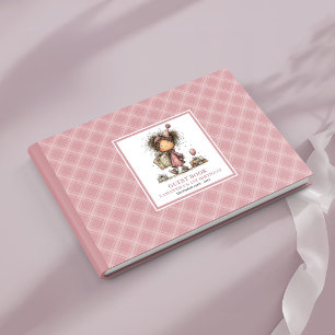 Funny quirky toddler girl 6th birthday guest book