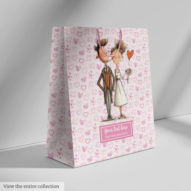 Funny Quirky Wedding Couple Gift Bag Custom Name (Funny Quirky Wedding Couple Gift Bag Custom Name)