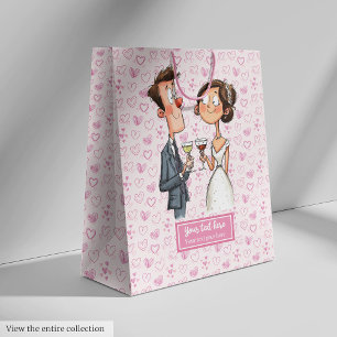 Funny Quirky Wedding Gift Bag Personalized Cartoon