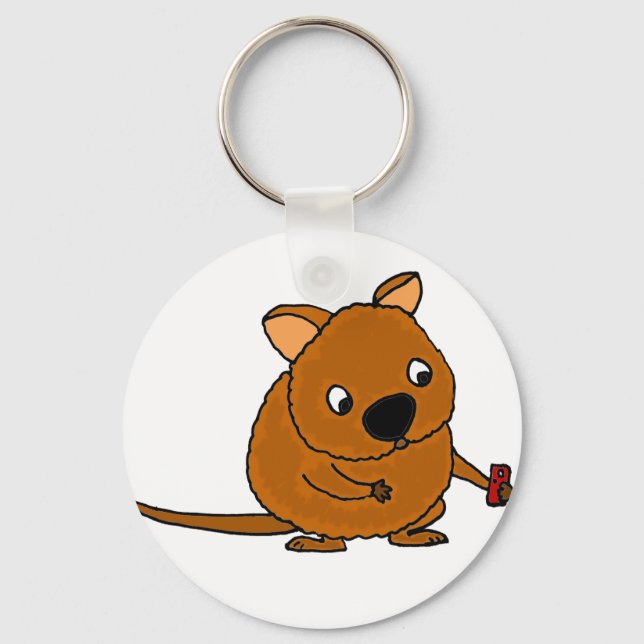 Funny Quokka Taking Selfie Key Ring (Front)