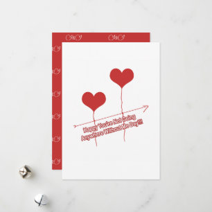 Funny Quote and Heart Shaped Balloons  Holiday Car Card