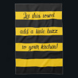 Funny Quote Bees Classic Bumble Bee Stripes Tea Towel<br><div class="desc">A cute classic wide stripes pattern design featuring bumble bee inspired black and yellow stripes. Easily personalise it to your text or name! - designed with ❤ by Zaubershirts -</div>