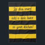 Funny Quote Bees Classic Bumble Bee Stripes Tea Towel<br><div class="desc">A cute classic wide stripes pattern design featuring bumble bee inspired black and yellow stripes. Easily personalise it to your text or name! - designed with ❤ by Zaubershirts -</div>