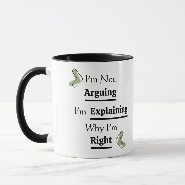 Funny quote black and white modern typography mug (Left)