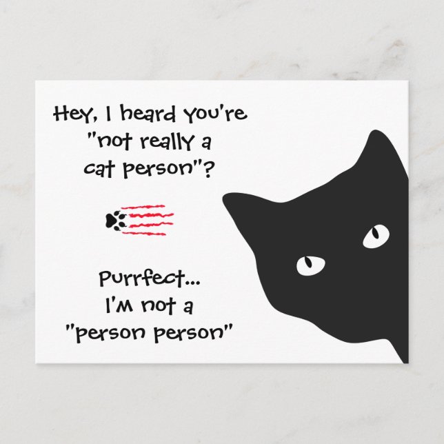 Funny Quote Black Cat Postcard (Front)