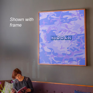 Funny Quote Camouflage Pastel Blue Abstract Poster