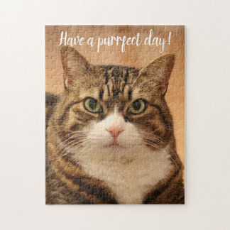 Funny Quote Cat Lovers Custom Photo Personalised Jigsaw Puzzle