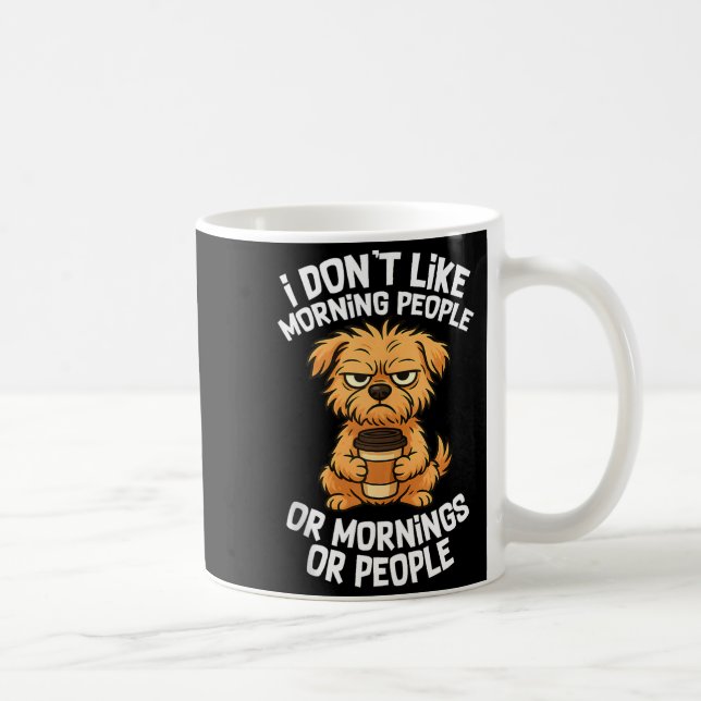 Funny Quote Coffee Sleepy Cute Dog Puppy Lover Gif Coffee Mug (Right)