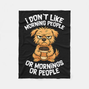 Funny Quote Coffee Sleepy Cute Dog Puppy Lover Gif Fleece Blanket