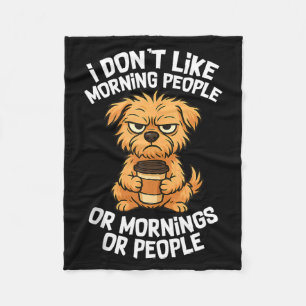 Funny Quote Coffee Sleepy Cute Dog Puppy Lover Gif Fleece Blanket