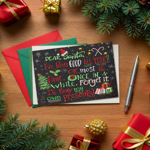 Funny Quote Cute Christmas Dear Santa  Card