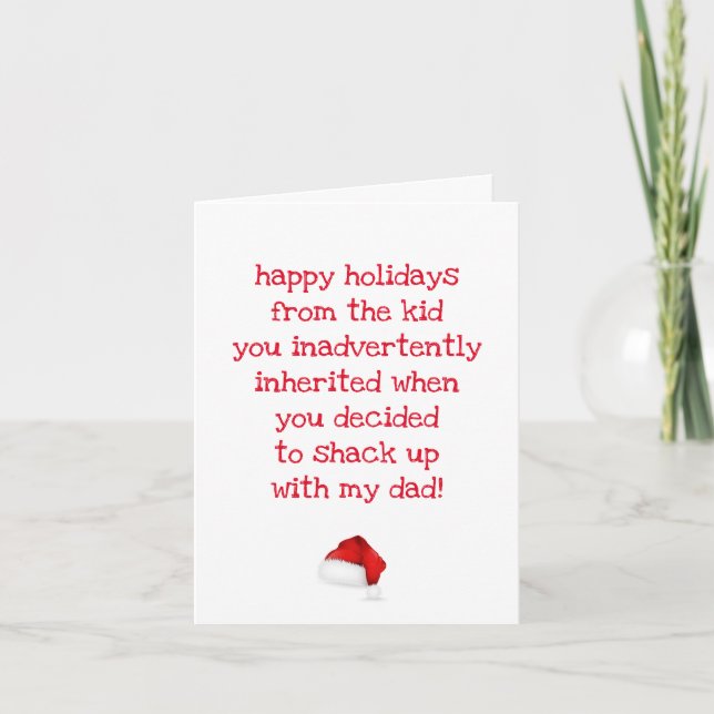 Funny Quote for Bonus Mum Christmas Card (Front)
