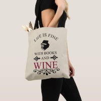 funny quote for books and wine lover