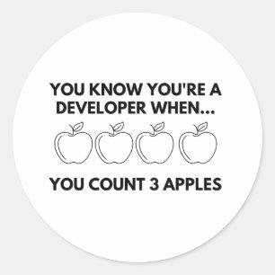 Funny quote for software programmers classic round sticker