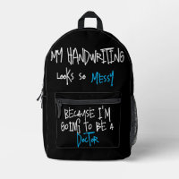 Funny Quote Future Doctor Black Printed Backpack