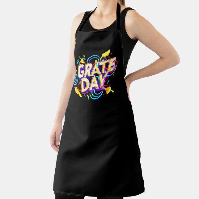 FUNNY QUOTE "GRATE DAY" FESTIVE DESIGN APRON (Insitu)