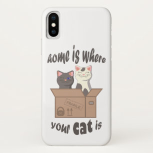 Funny quote Home is where your cat is Case-Mate iPhone Case