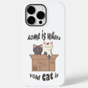 Funny quote Home is where your cat is Case-Mate iPhone 14 Pro Max Case