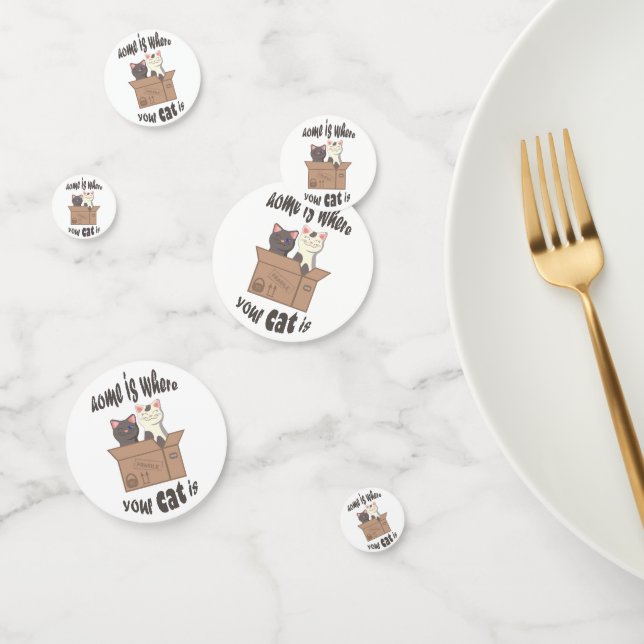 Funny quote Home is where your cat is Confetti (Group)